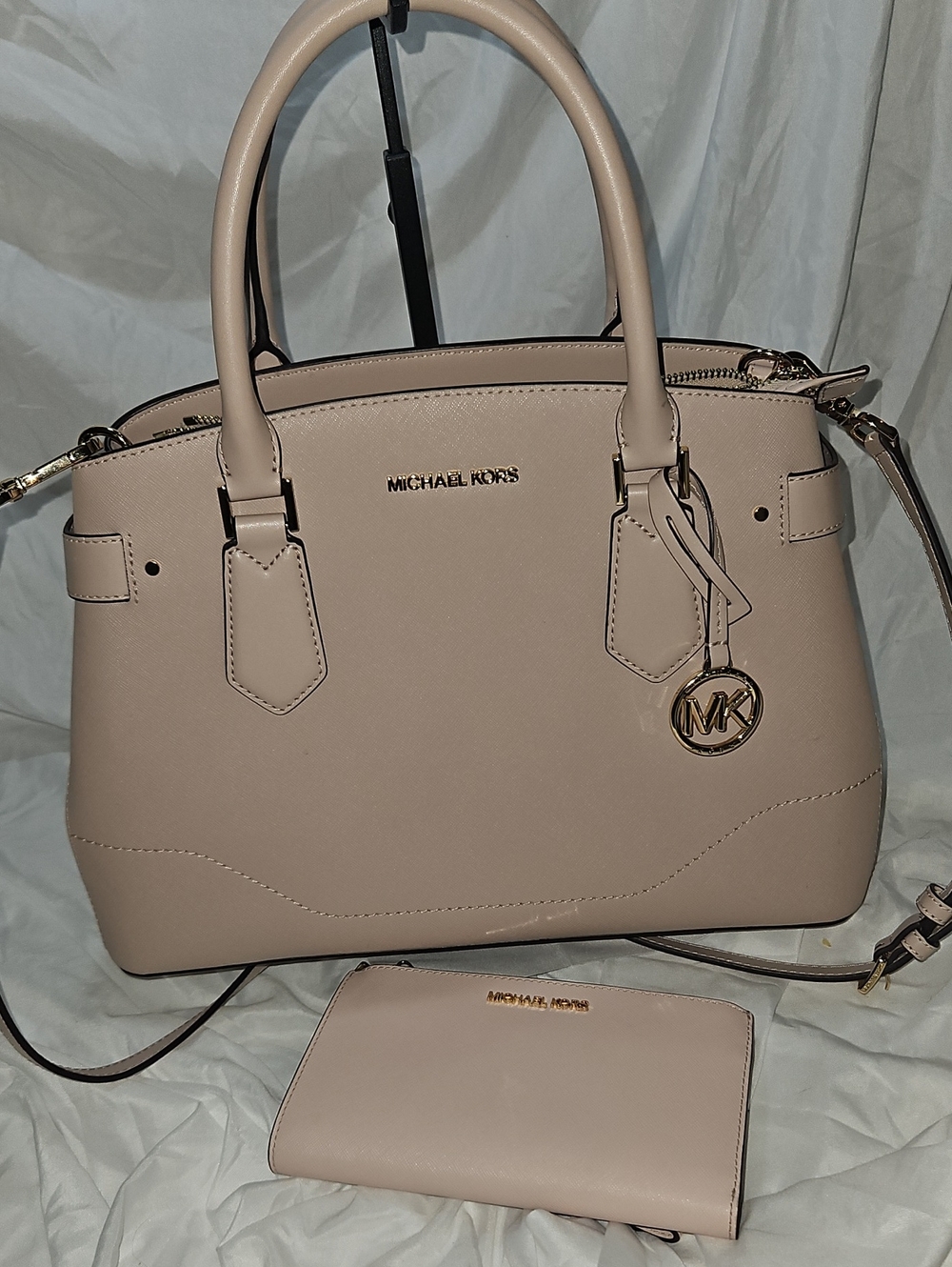 Michael Kors Blush Pink Saffiano Leather Satchel with Matching Wallet